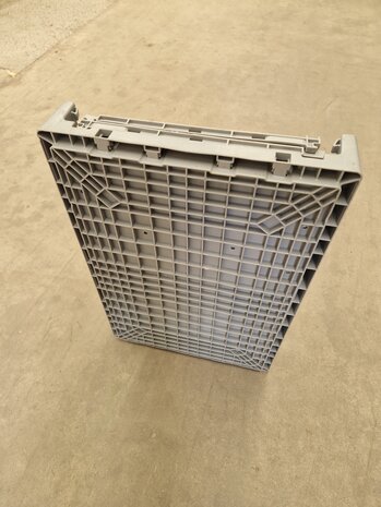 Emtrade Klapkrat, 600x400x400 mm, euronorm, grijs kunststof, gebruikt