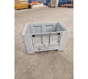 Schoeller Allibert Kunststof palletbox 1200x800x760mm met 1 luik, grijs, gebruikt Schoeller Allibert Kunststof palletbox 1200x800x760mm met 1 luik, grijs, gebruikt