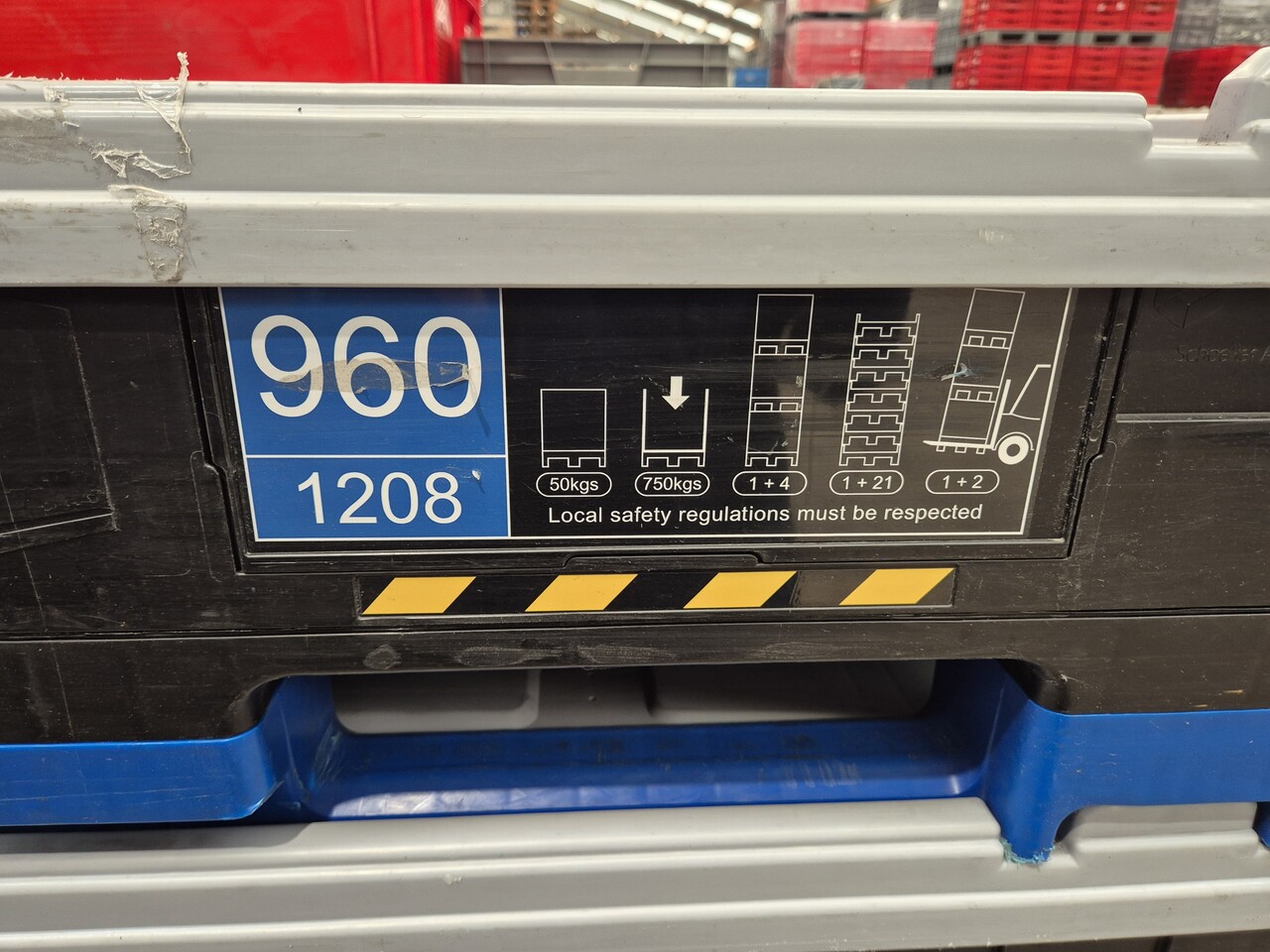 Schoeller Allibert Magnum Optimum 1208 palletbox 1200 x 800 x 958 mm met deksel, gebruikt