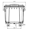 Engels Container 1100 liter, 1370x1085x1315 mm grijs, jong gebruikt Engels Container 1100 liter, 1370x1085x1315 mm grijs, jong gebruikt