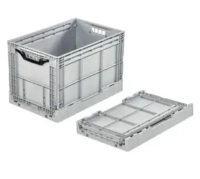 Emtrade Vouwkrat klapkrat 600x400x400mm, extra stevig, 80l, grijs, gebruikt