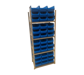 Meta Meta Clip legbordstelling 250x100x50cm incl. 36 grijpbakken, gebruikt Meta Meta Clip legbordstelling 250x100x50cm incl. 36 grijpbakken, gebruikt