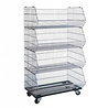 Set van 4 draadmanden 95x77x50cm op wielen, gebruikt Set van 4 draadmanden 95x77x50cm op wielen, gebruikt
