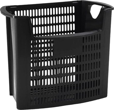 Inzamelkorf geperforeerd 32 liter blauw met inwerp opening - papierbak, gebruikt