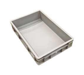 Stapelbak, 600x400x120 mm, euronorm, grijs hdpe, gebruikt