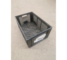 Engels Stapelkrat, 600x400x270 mm, euronorm, zwart pp, gebruikt