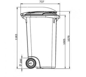 Emtrade Afvalcontainer 240 liter, licht gebruikt