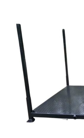 Stapelrek 300x200 cm met traanplaat bodem, zwart, gebruikt Stapelrek 300x200 cm met traanplaat bodem, zwart, gebruikt