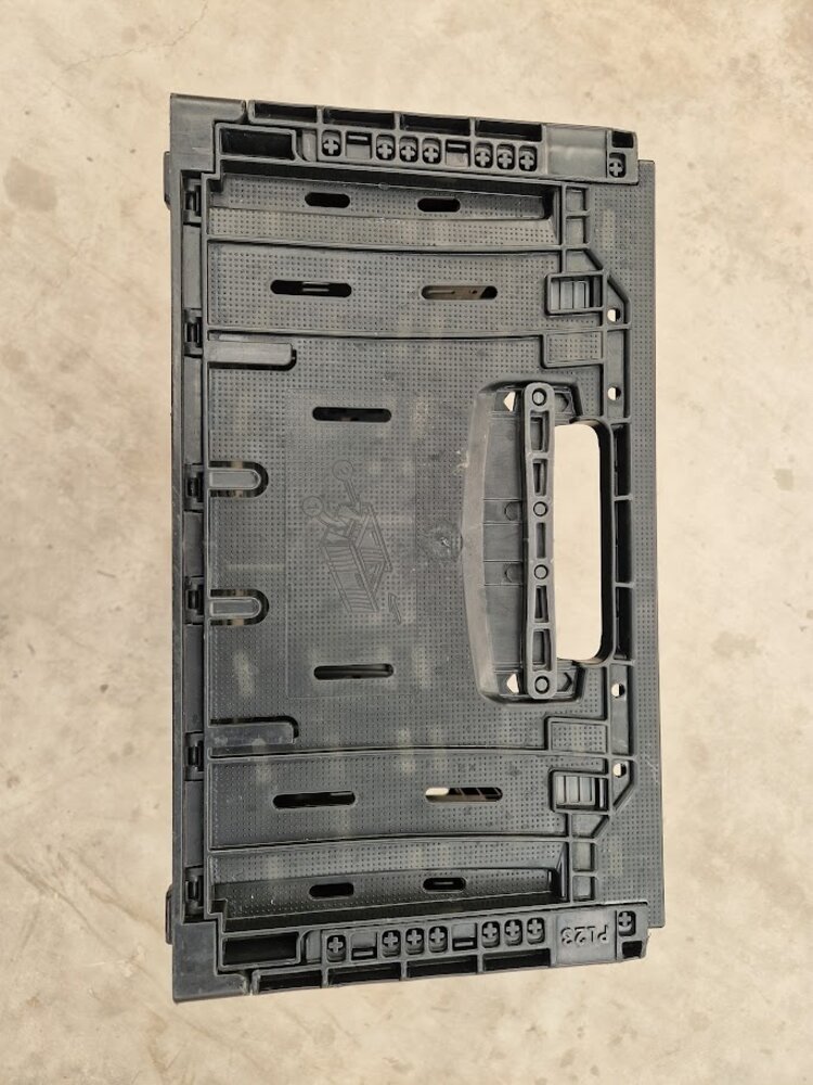 Polymer logistics Klapkrat, 600x400x233 mm, euronorm, zwart kunststof, gebruikt