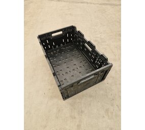 Polymer logistics Klapkrat, 600x400x233 mm, euronorm, zwart kunststof, gebruikt Polymer logistics Klapkrat, 600x400x233 mm, euronorm, zwart kunststof, gebruikt