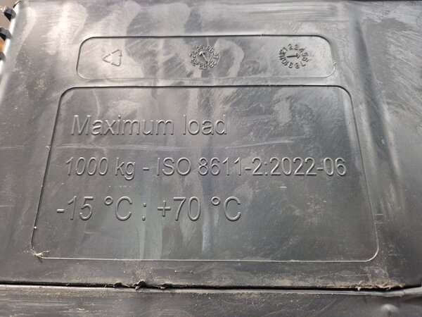 Emtrade Kunststof pallet 120x80x15 cm, zwart, gebruikt Emtrade Kunststof pallet 120x80x15 cm, zwart, gebruikt