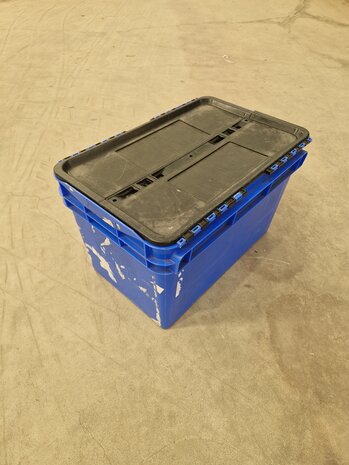 Curtec Distributiebak, 600x400x374 mm, euronorm, blauw kunststof, gebruikt