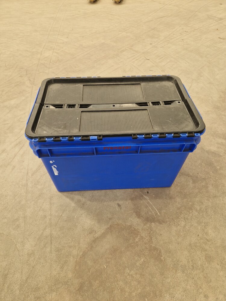 Curtec Distributiebak, 600x400x374 mm, euronorm, blauw kunststof, gebruikt