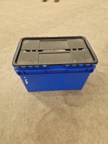 Curtec Distributiebak, 600x400x374 mm, euronorm, blauw kunststof, gebruikt