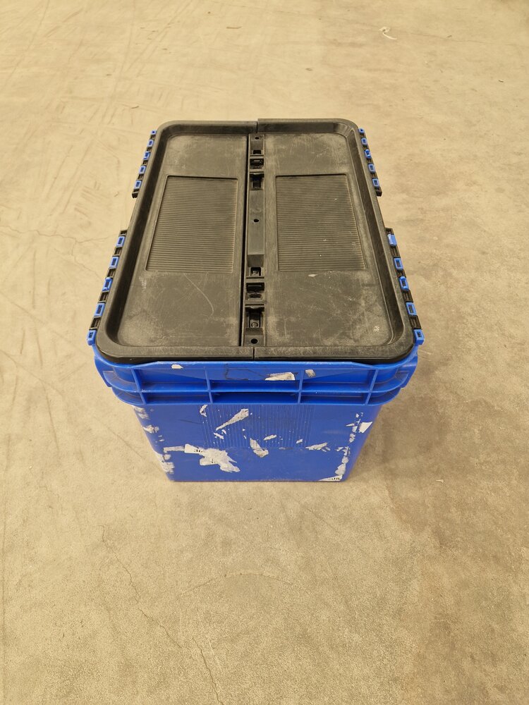 Curtec Distributiebak, 600x400x374 mm, euronorm, blauw kunststof, gebruikt