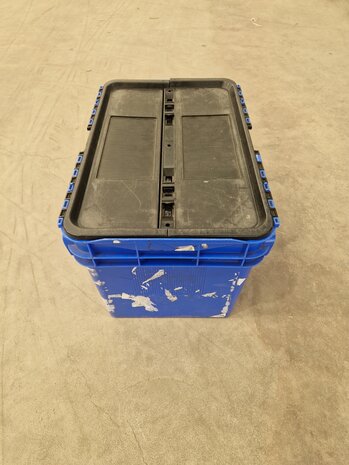 Curtec Distributiebak, 600x400x374 mm, euronorm, blauw kunststof, gebruikt