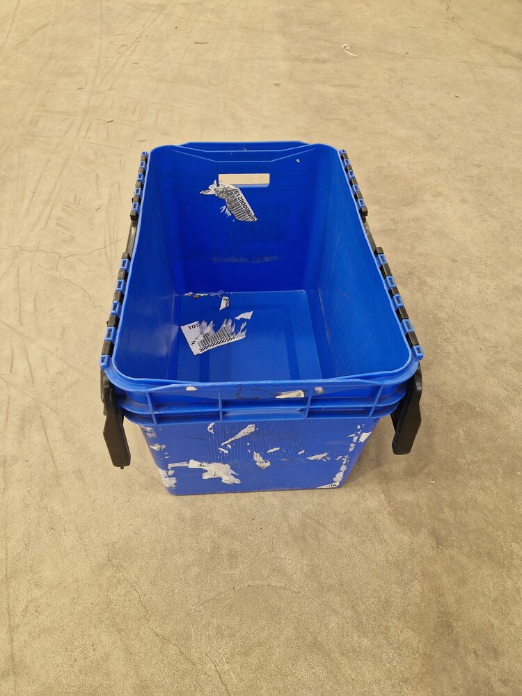 Curtec Distributiebak, 600x400x374 mm, euronorm, blauw kunststof, gebruikt