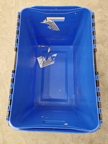 Curtec Distributiebak, 600x400x374 mm, euronorm, blauw kunststof, gebruikt