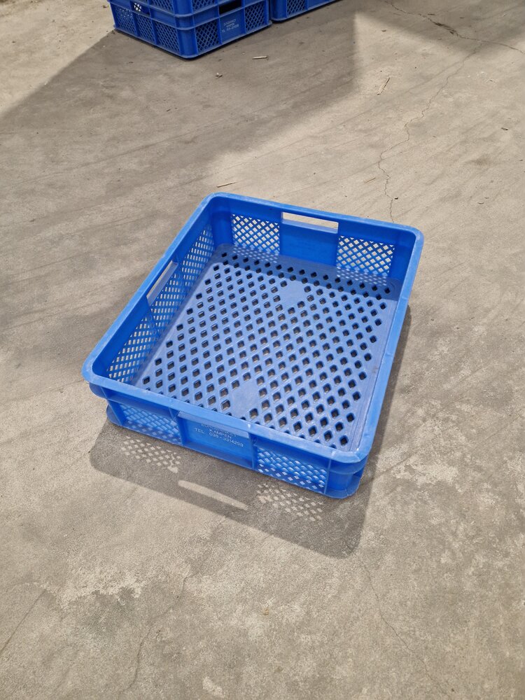 Twinpack Stapelbak, 400x350x110 mm, euronorm, blauw hdpe, gebruikt