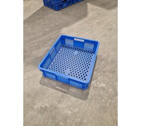 Twinpack Stapelbak, 400x350x110 mm, euronorm, blauw hdpe, gebruikt