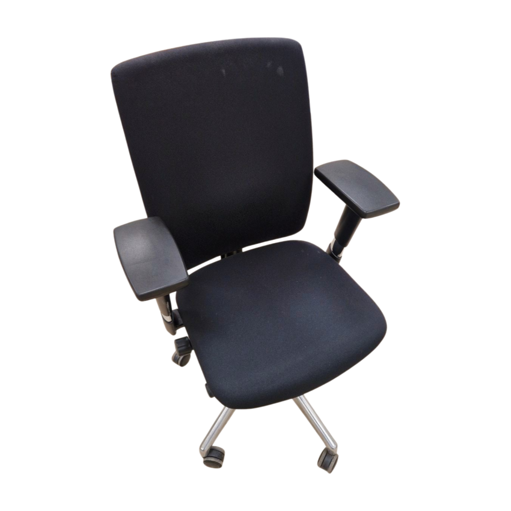 Jetchair Bureaustoel Jetchair 14 chroom voetkruis, zwarte bekleding, gebruikt Jetchair Bureaustoel Jetchair 14 chroom voetkruis, zwarte bekleding, gebruikt
