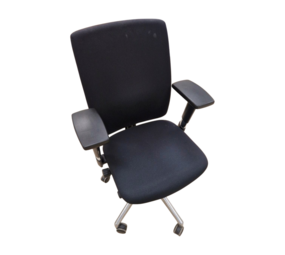 Jetchair Bureaustoel Jetchair 14 chroom voetkruis, zwarte bekleding, gebruikt Jetchair Bureaustoel Jetchair 14 chroom voetkruis, zwarte bekleding, gebruikt