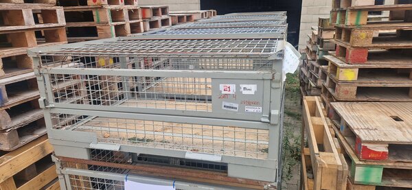 Emtrade Gaascontainer 1240x835x630mm, 1 klep lange zijde, grijs, gebruikt