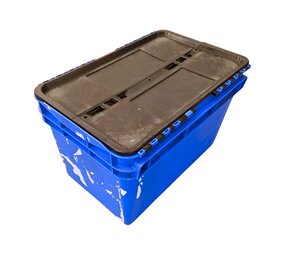 Curtec Distributiebak 600x400x374 mm 60L Nestbaar Stapelbaar blauw, gebruikt