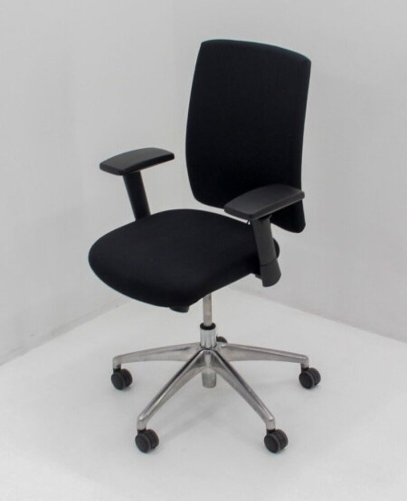 Emtrade Bureaustoel NEN-1335 zwart, chroom voetkruis, gebruikt