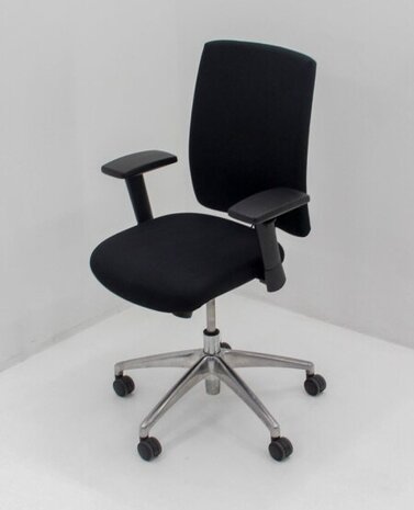 Emtrade Bureaustoel NEN-1335 zwart, chroom voetkruis, gebruikt