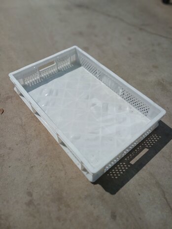 Emtrade Stapelkrat 600x400x100mm, wit, nieuw