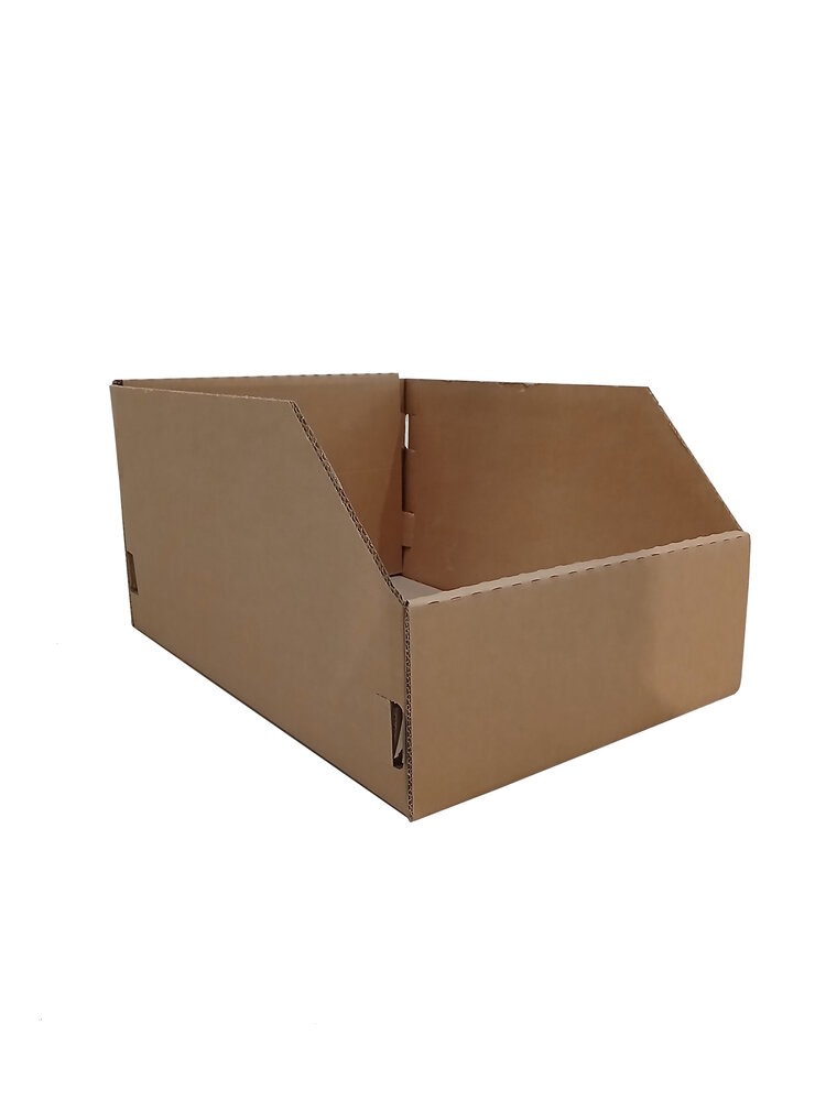 Emtrade Magazijnbak karton 580x400x300 mm - bruin golfkarton gebruikt per pallet - niet gevouwen (180 stuks)