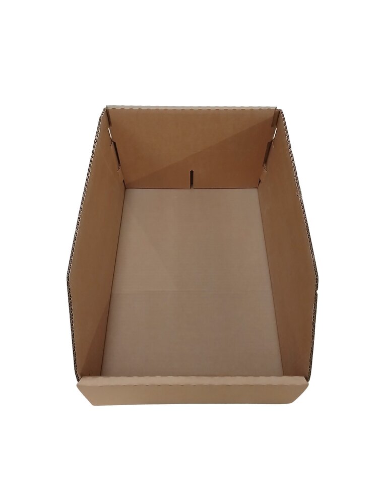 Emtrade Magazijnbak karton 580x400x300 mm - bruin golfkarton gebruikt per pallet - niet gevouwen (180 stuks)