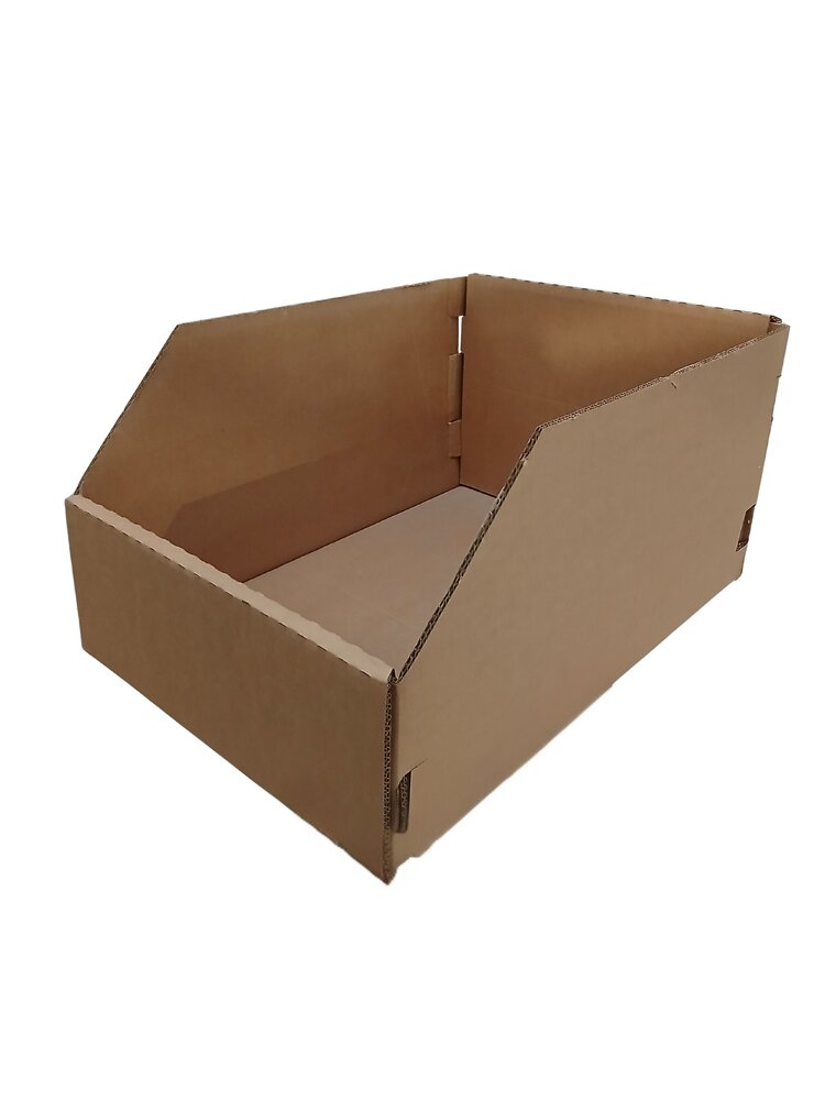 Emtrade Magazijnbak karton 580x400x300 mm - bruin golfkarton gebruikt per pallet - niet gevouwen (180 stuks)