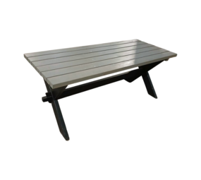 Emtrade Industriële tafel met houten X-frame 177x75x72 cm, Grijs/Zwart, Gebruikt