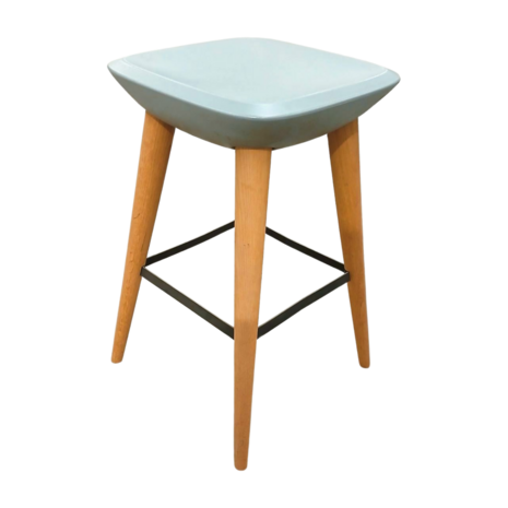 Emtrade Barkruk, 66,5 cm hoog, zitvlak 40x40 cm, bruin/lichtblauw gebruikt per stuk