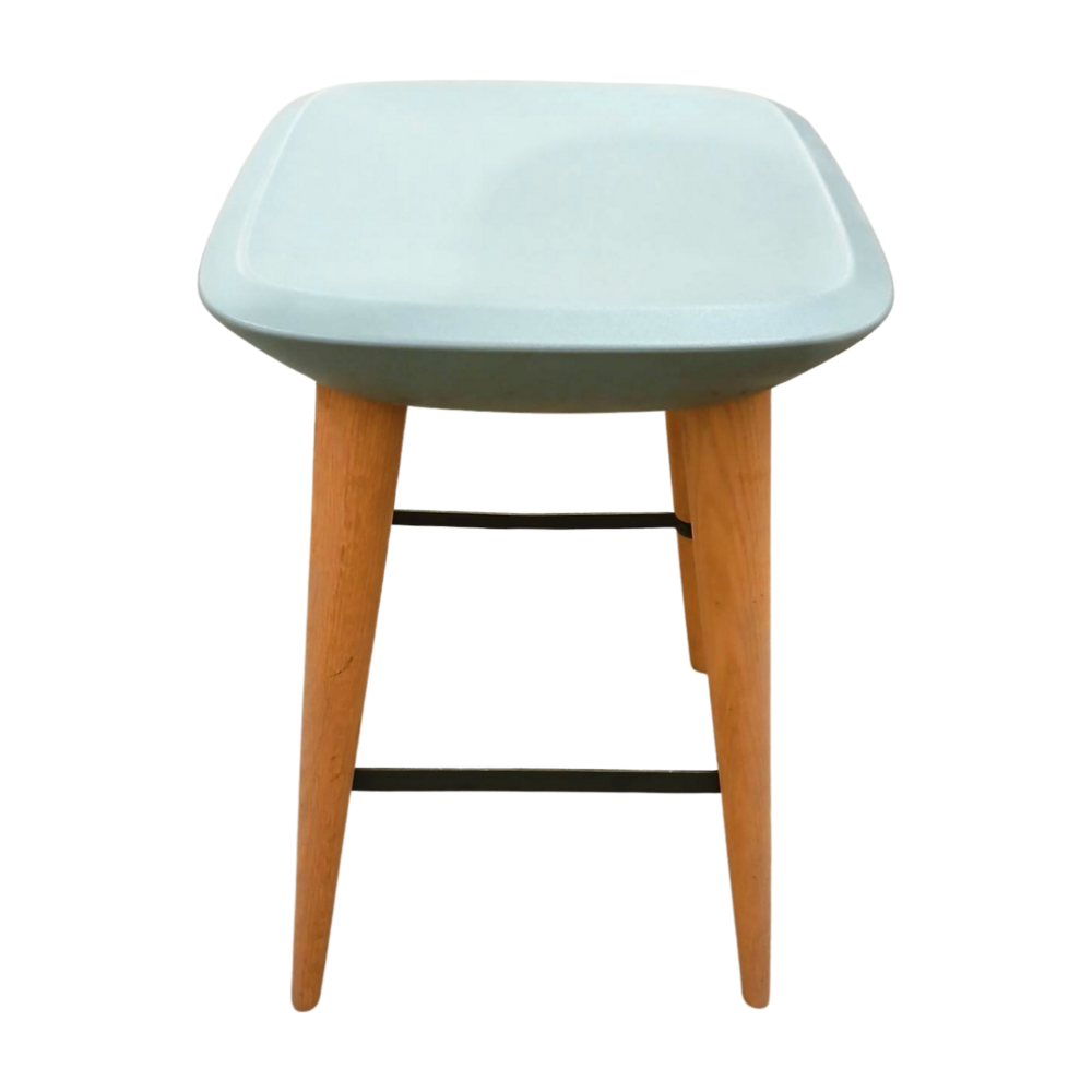 Emtrade Barkruk, 66,5 cm hoog, zitvlak 40x40 cm, bruin/lichtblauw gebruikt per stuk