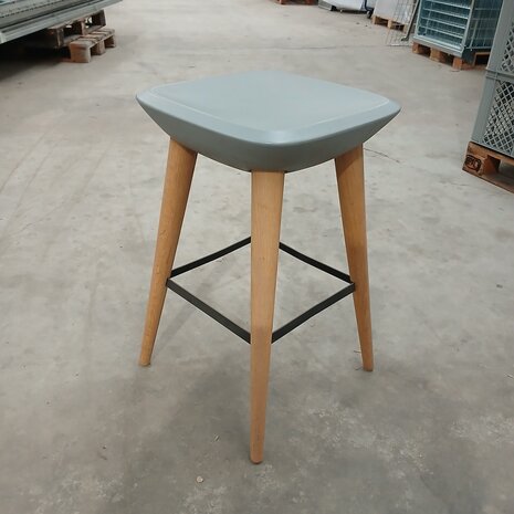 Emtrade Barkruk, 66,5 cm hoog, zitvlak 40x40 cm, bruin/lichtblauw gebruikt per stuk