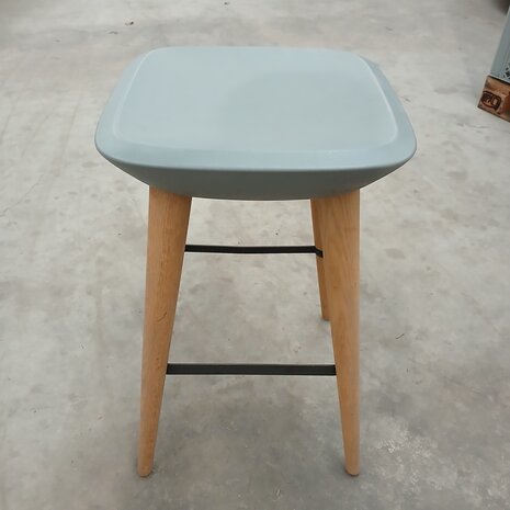 Emtrade Barkruk, 66,5 cm hoog, zitvlak 40x40 cm, bruin/lichtblauw gebruikt per stuk