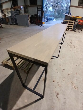 Emtrade Lange industriële bartafel – 300 x 55 x 106 cm gebruikt, goede staat