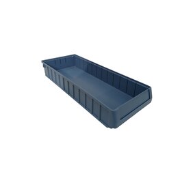 BITO Magazijnbak 600x200x90 mm, 9,4 liter, kunststof bak, gesloten, stapelbaar, blauw, nieuw