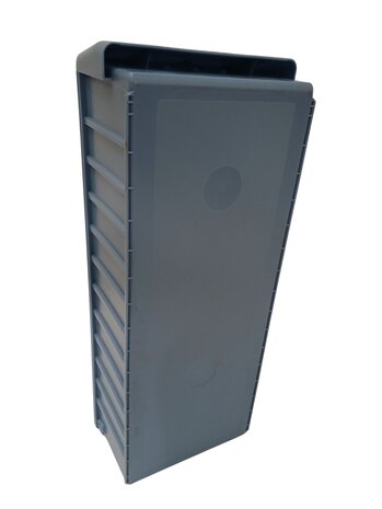 Emtrade Magazijnbak 600x200x140 mm, 15,4 liter, gesloten, stapelbaar, blauw, nieuw