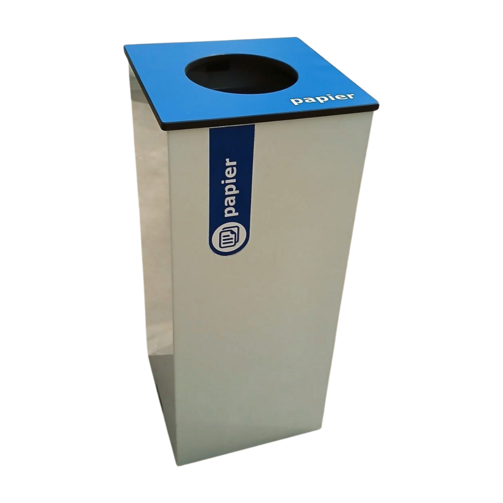 Emtrade Papierbak 31x31x72 cm, Wit Blauw - Gebruikt Emtrade Papierbak 31x31x72 cm, Wit Blauw - Gebruikt