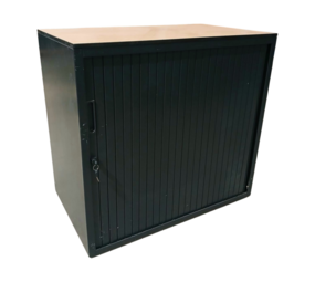 Emtrade Roldeurkast / Archiefkast – 80×47×75 cm – Zwart – Gebruikt