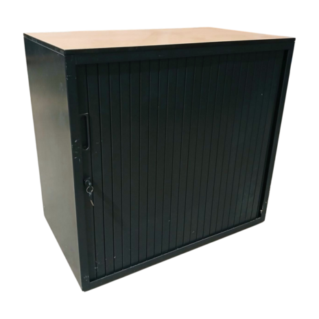 Emtrade Roldeurkast / Archiefkast – 80×47×75 cm – Zwart – Gebruikt