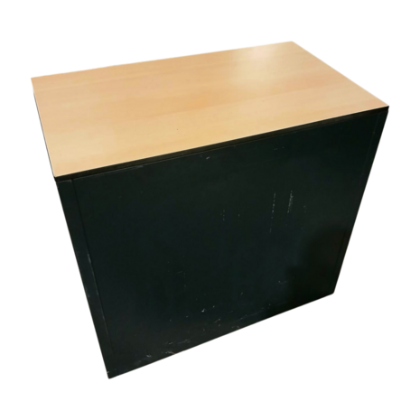 Emtrade Roldeurkast / Archiefkast – 80×47×75 cm – Zwart – Gebruikt