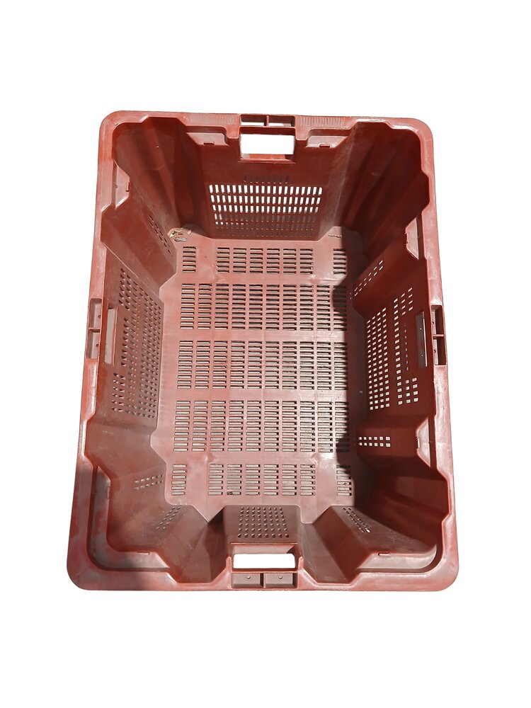 Emtrade  Nest-/stapelbak 800x600x440 mm, Geperforeerd, Rood, Gebruikt