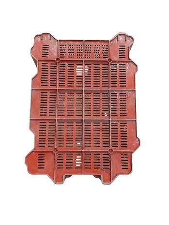 Emtrade  Nest-/stapelbak 800x600x440 mm, Geperforeerd, Rood, Gebruikt