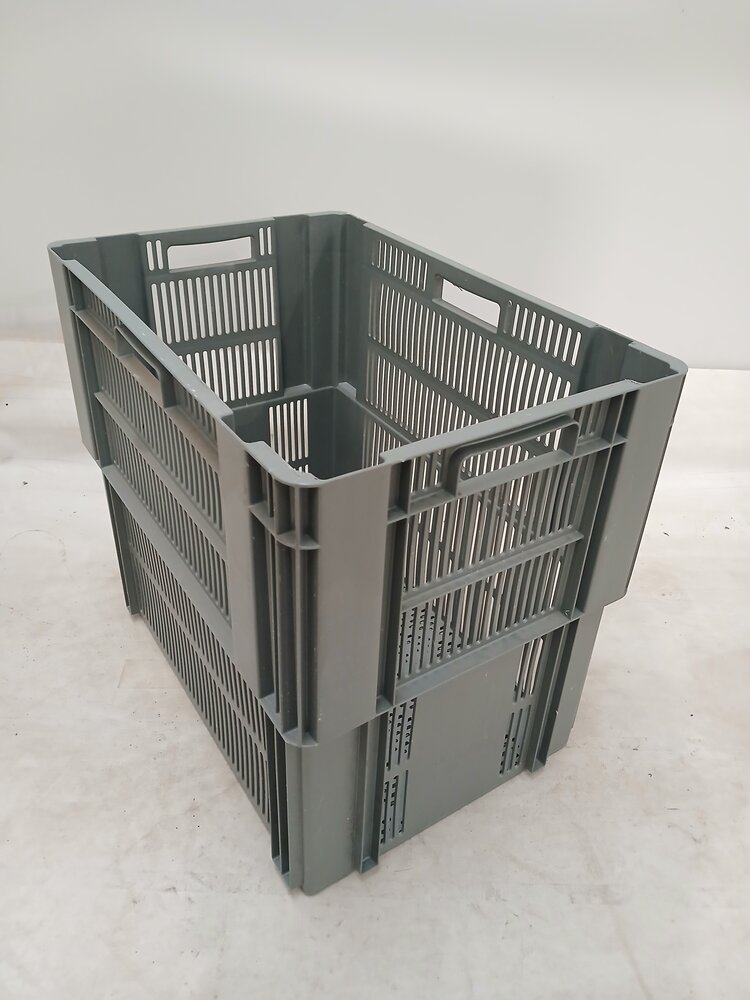 Emtrade (Nieuw) Nestbare Stapelkrat, 600x400x500 mm, euronorm, grijs kunststof, nieuw