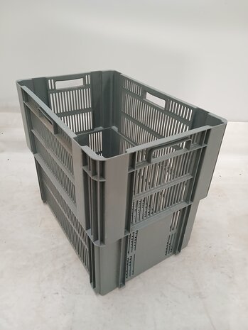 Emtrade (Nieuw) Nestbare Stapelkrat, 600x400x500 mm, euronorm, grijs kunststof, nieuw